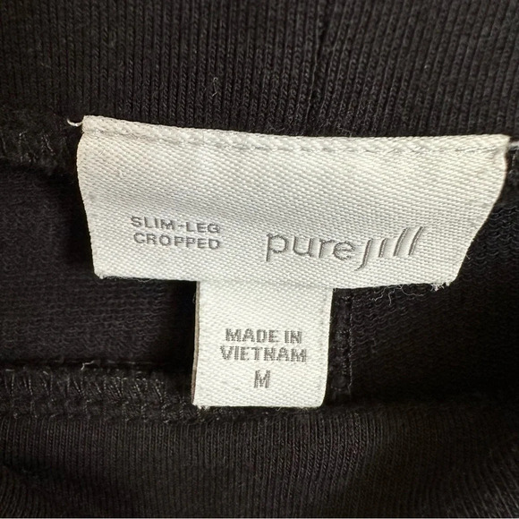 J Jill Purejill Size Medium Black Slim Leg Cropped Knit Pants Casual Modal Pima - Picture 3 of 4